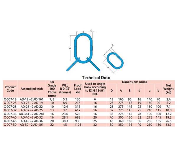 Yoke X-007 G100 Master Link Assembly