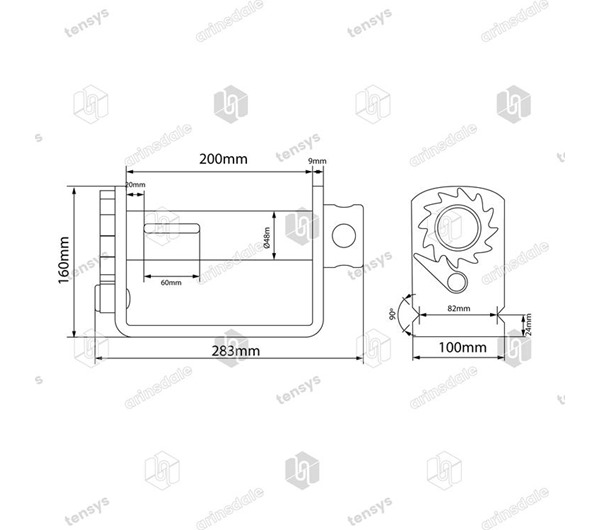 50mm · 5000daN · Lashing Winch - Weld on/Bolt On · WNH