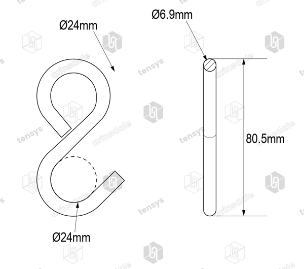 25mm · 500daN · S-Hook