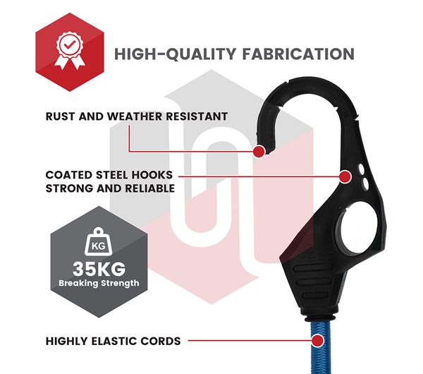 10 Pack of Bungee Cords with Hooks