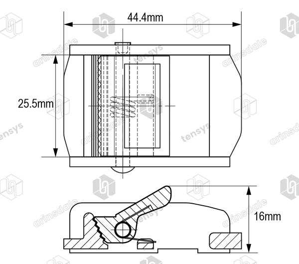 25mm · 250daN · CB · Cam Buckle