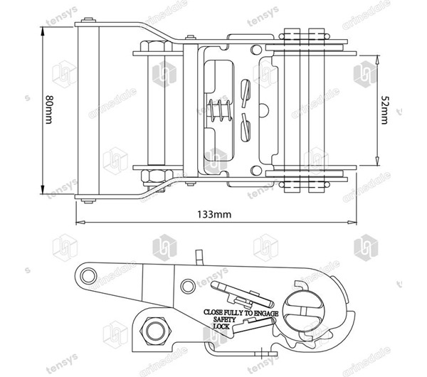 Tensys® · 50mm · 2000daN · Wide Handled Ratchet · WH