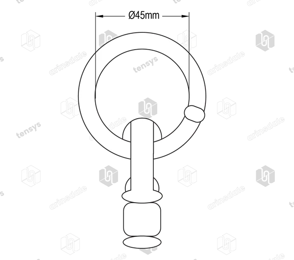 Double Stud Captive Fitting for Aluminium Track 2300daN (kg)