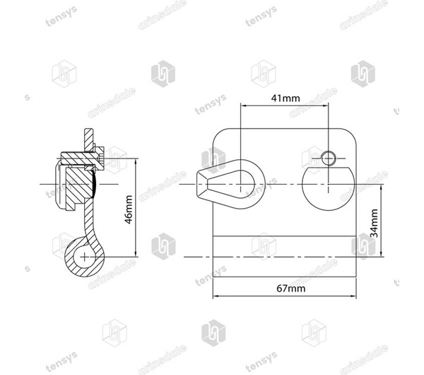 Tensys® · Captive Wire Brackets - Track Mounted