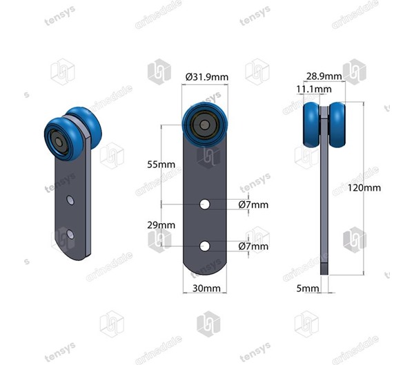 Tensys® · Side Curtain Rollers · 31.9mm