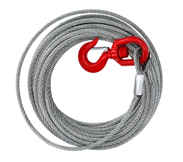 Winch Wire Ropes · 2T Red Swivel Hook Complete with Safety Catch