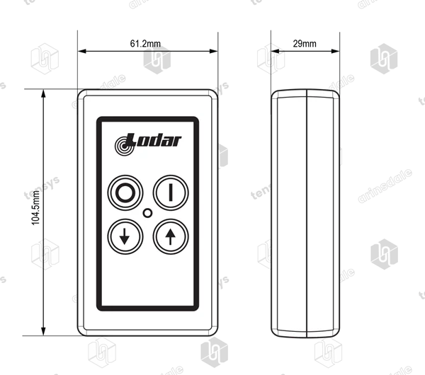 Lodar · Wireless Radio Remote System · 2 Function Transmitter Only