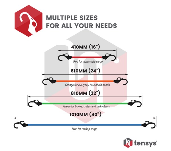 10 Pack of Bungee Cords with Hooks