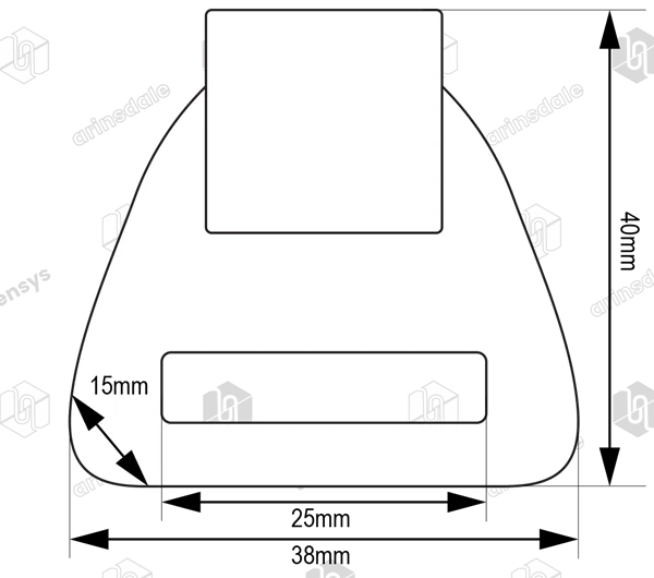 25mm · Black Nylon Cord Hook