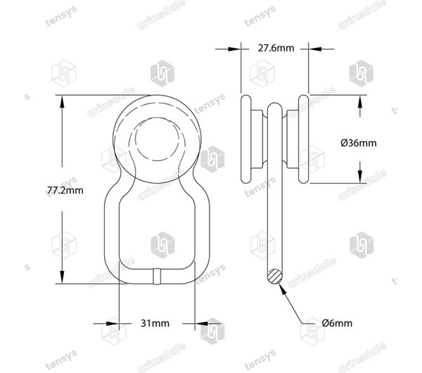 Tensys® · Bobbin Roller with Waisted Ring · White