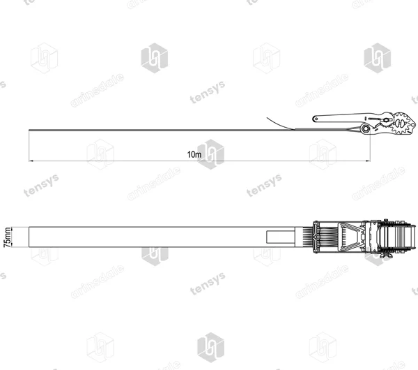 75mm · 20,000daN · EK · Ratchet Lashing System · Endless
