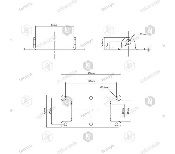 Tensys® · Captive Wire Brackets - Wall Mounted