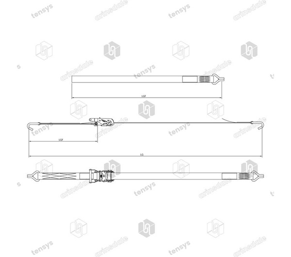 Tensys® · 35mm · 2000daN · WH · Ratchet Lashing System · Claw Hooks