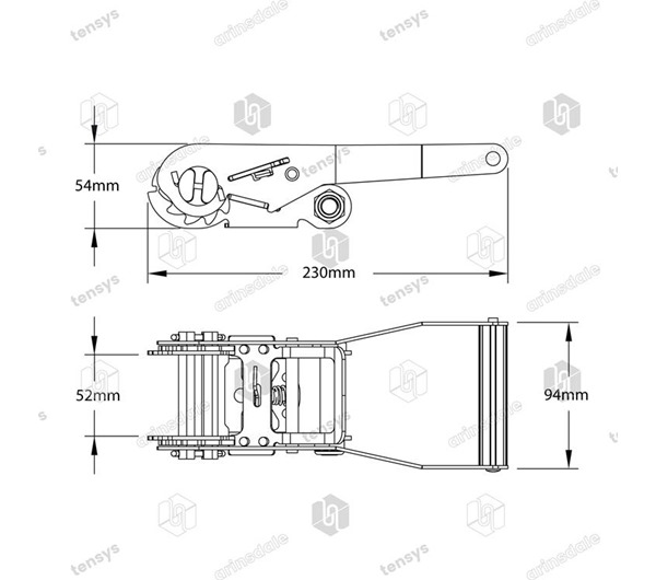 Tensys® · 50mm · 5000daN · Long Wide Handled Ratchet · LWH