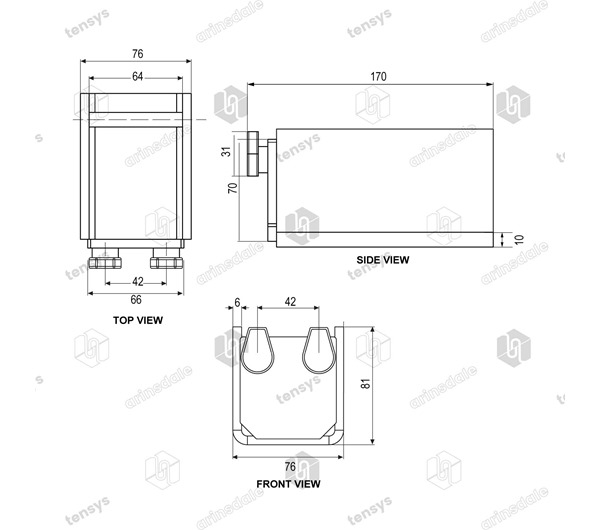 Load Bar Cups to suit 60mm x 40mm load bars - Clip and Bar (1806 Bar Type)