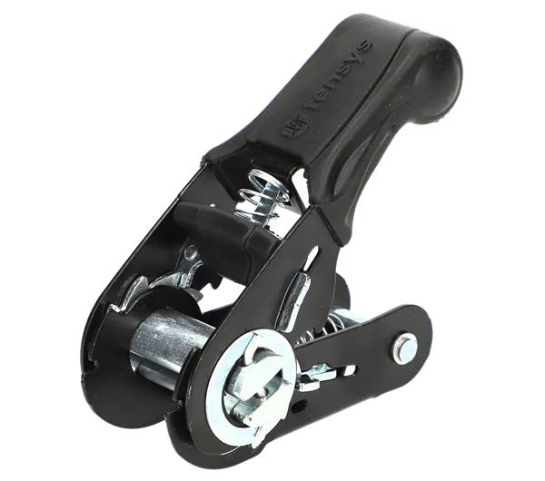 25mm Ratchet Buckle 1000daN BFmin, Black, Rubber Handle