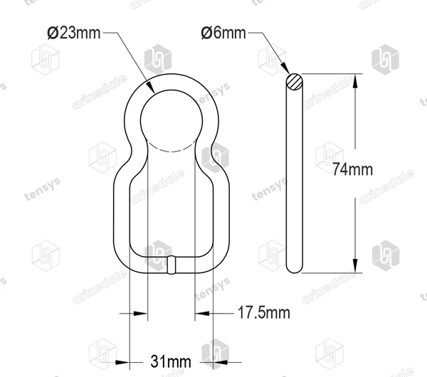 50mm · 1800daN · Waisted Ring