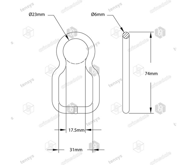 Tensys® · 50mm · 1800daN · Waisted Ring